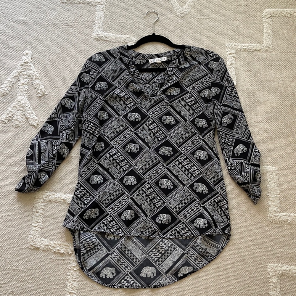 Women’s Elephant Print Blouse